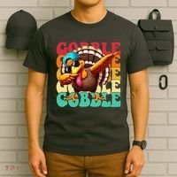 Gobble Cool Turkey Day Thanksgiving Retro T-Shirt thumb 6