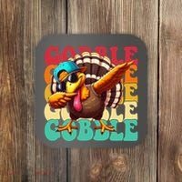 Gobble Cool Turkey Day Thanksgiving Retro Coaster thumb 0