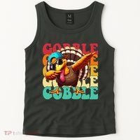 Gobble Cool Turkey Day Thanksgiving Retro Tank Top thumb 2