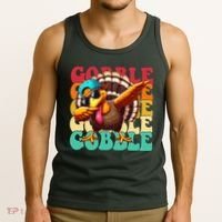 Gobble Cool Turkey Day Thanksgiving Retro Tank Top thumb 3