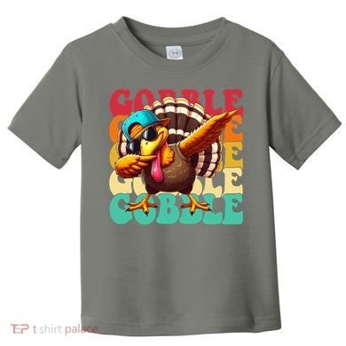 Gobble Cool Turkey Day Thanksgiving Retro Toddler T-Shirt