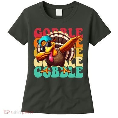 Gobble Cool Turkey Day Thanksgiving Retro Women's T-Shirt