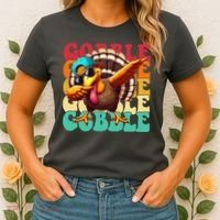 Gobble Cool Turkey Day Thanksgiving Retro Women's T-Shirt thumb 2