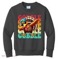Gobble Cool Turkey Day Thanksgiving Retro Kids Sweatshirt thumb 0
