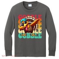 Gobble Cool Turkey Day Thanksgiving Retro Kids Long Sleeve Shirt thumb 0