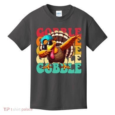 Gobble Cool Turkey Day Thanksgiving Retro Kids T-Shirt