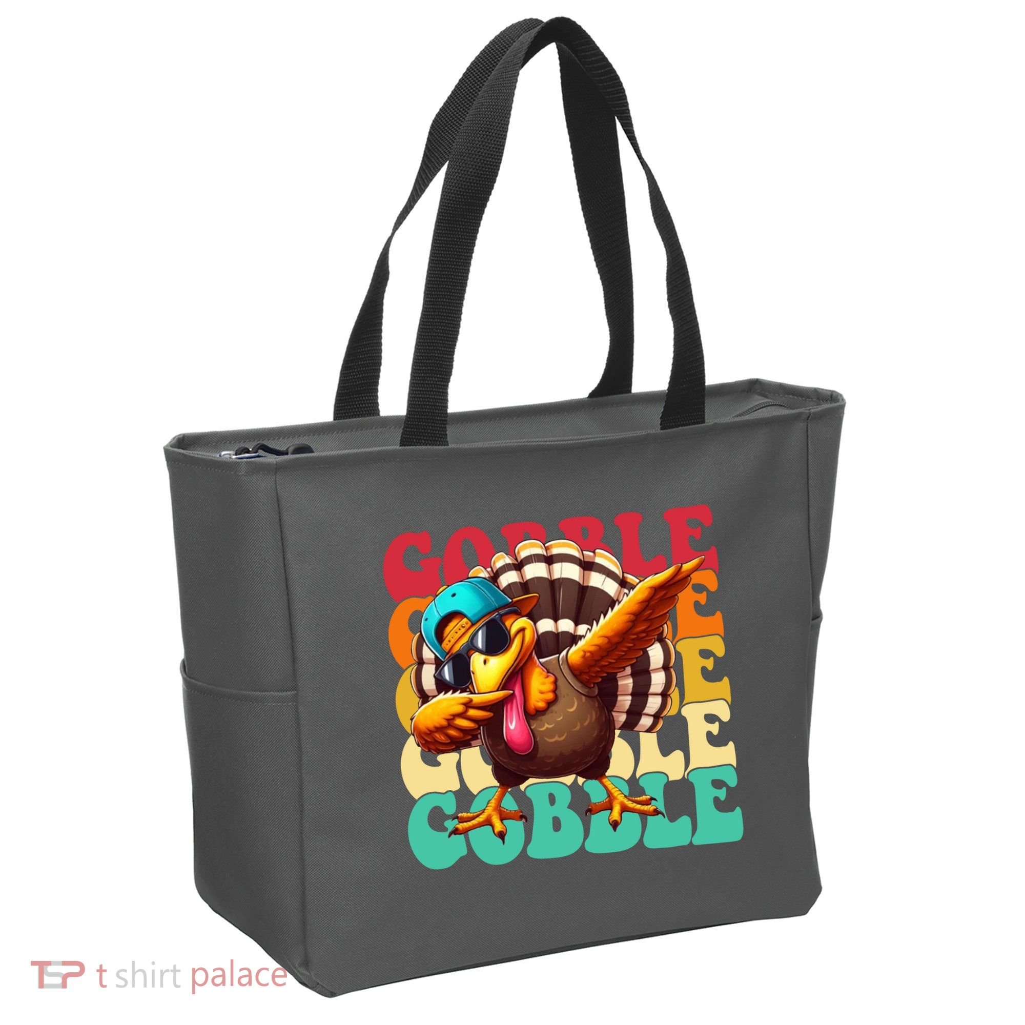 Gobble Cool Turkey Day Thanksgiving Retro Tote Bag