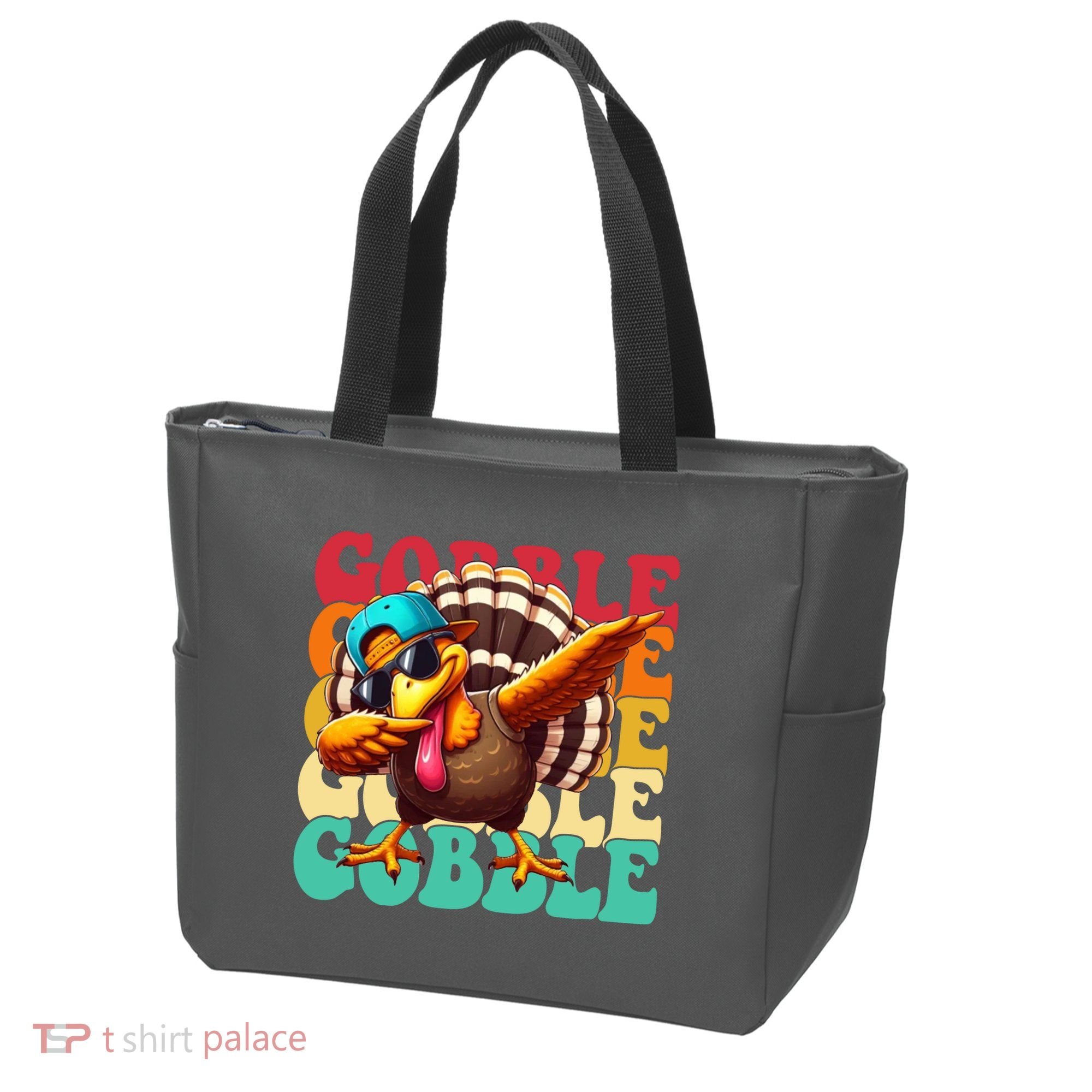 Gobble Cool Turkey Day Thanksgiving Retro Tote Bag