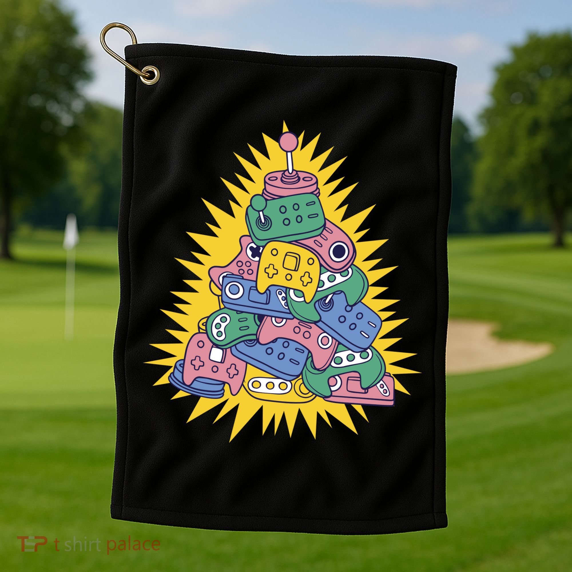 Gaming Christmas Tree Golf Towel