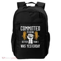 Gym Committed To Better Than Yesterday Workout Women Backpack thumb 0