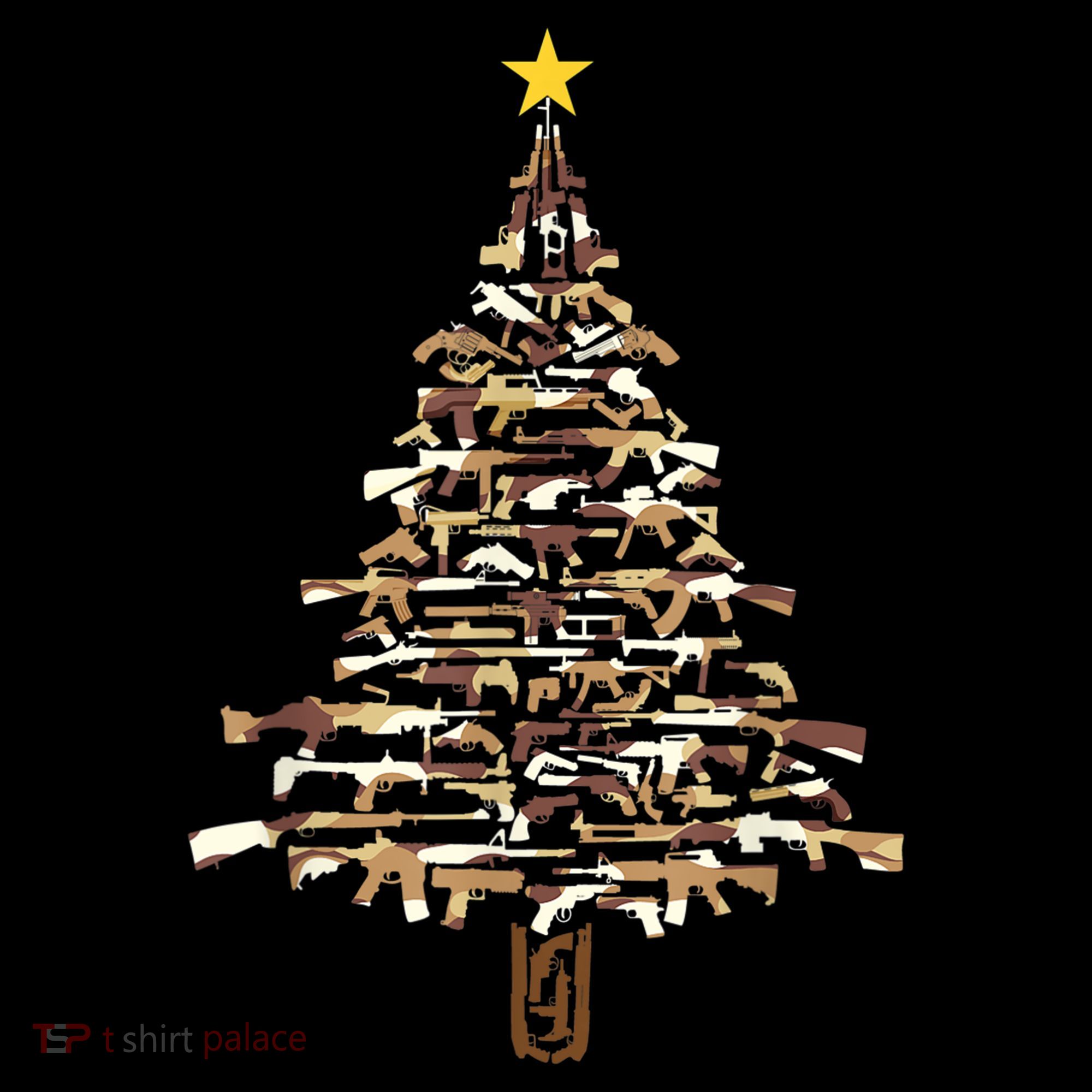 Guns Christmas Tree Camo Print Xmas Gift For Gun Lover TShirt Coffee Mug