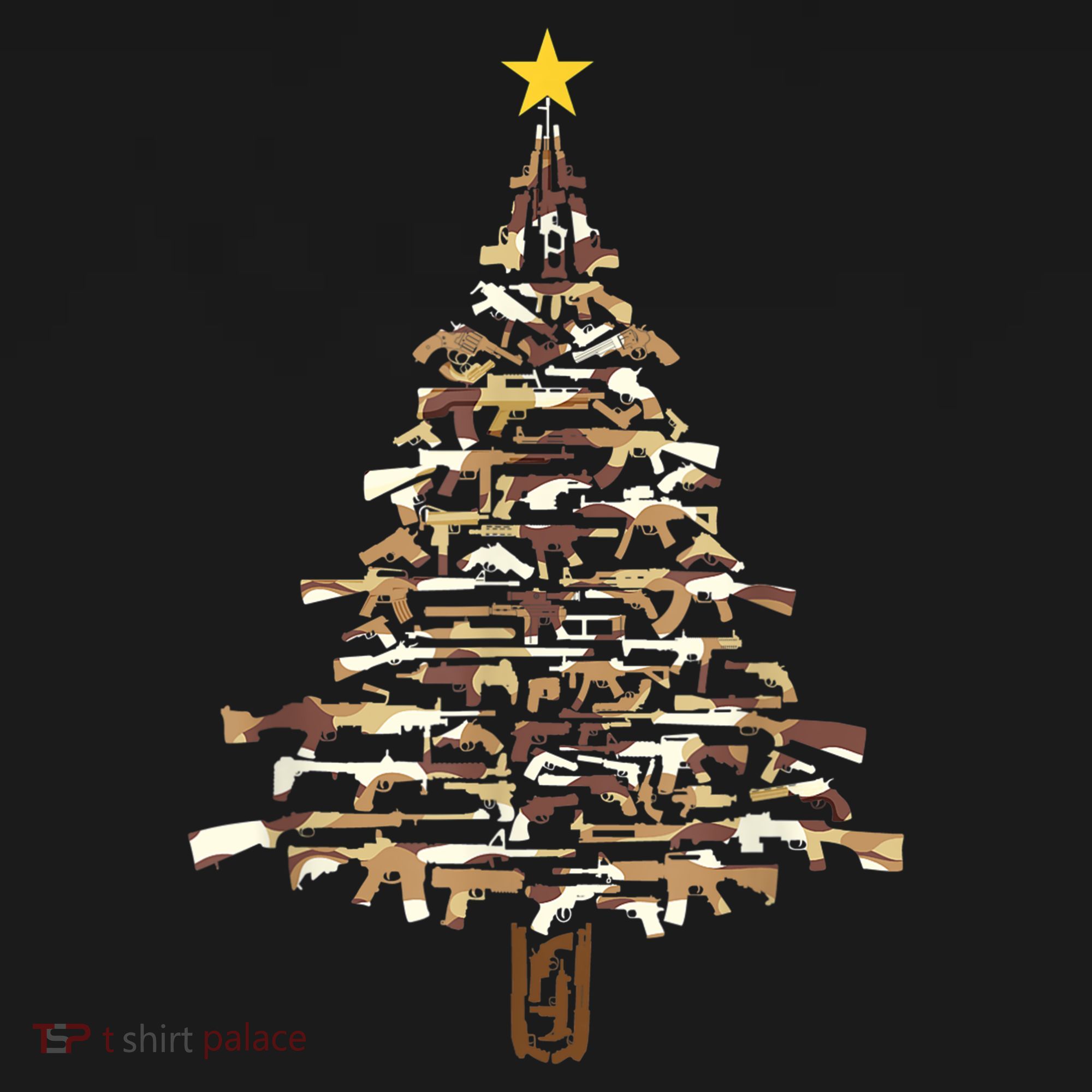 Guns Christmas Tree Camo Print Xmas Gift For Gun Lover TShirt Women's Hoodie