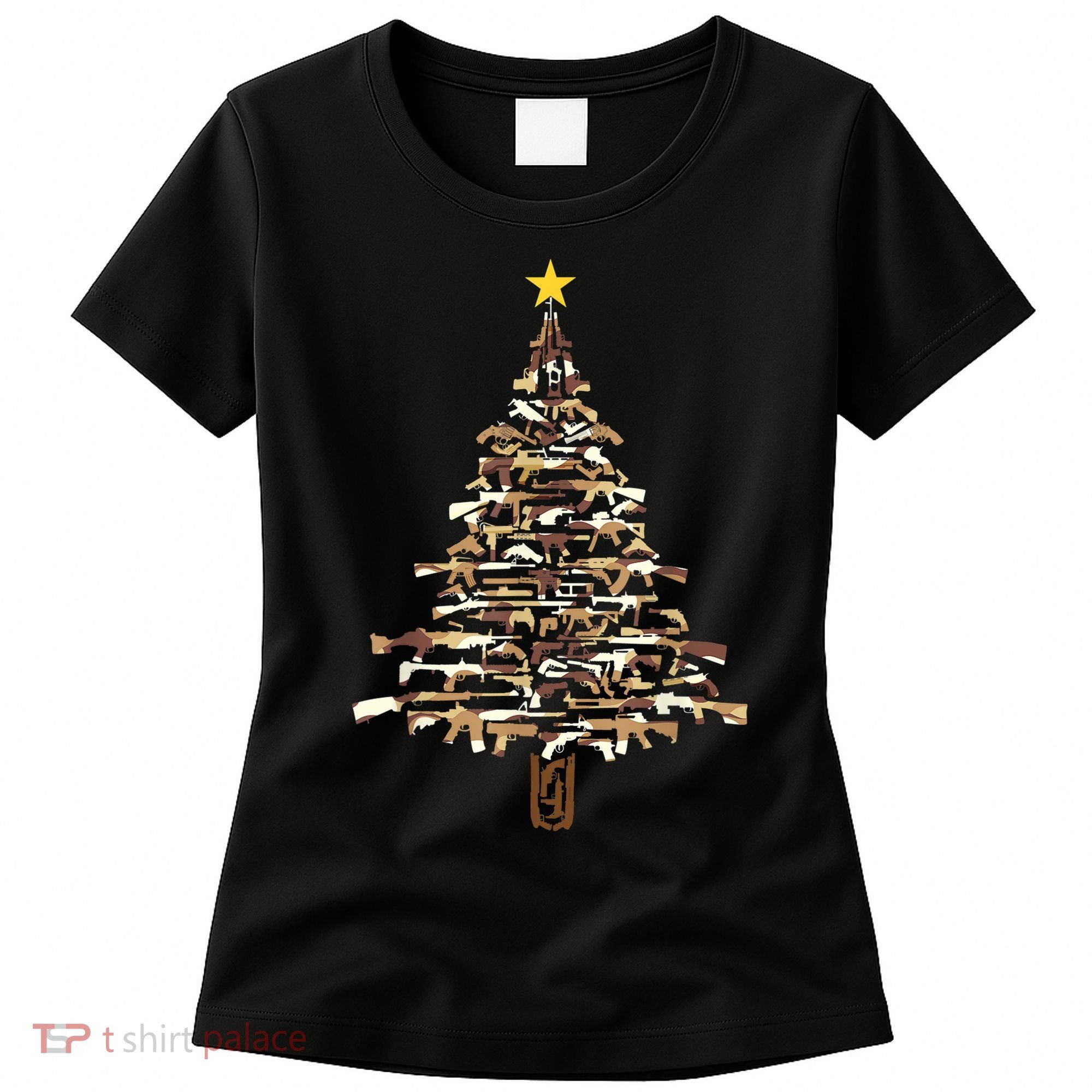 Guns Christmas Tree Camo Print Xmas Gift For Gun Lover TShirt Women's T-Shirt
