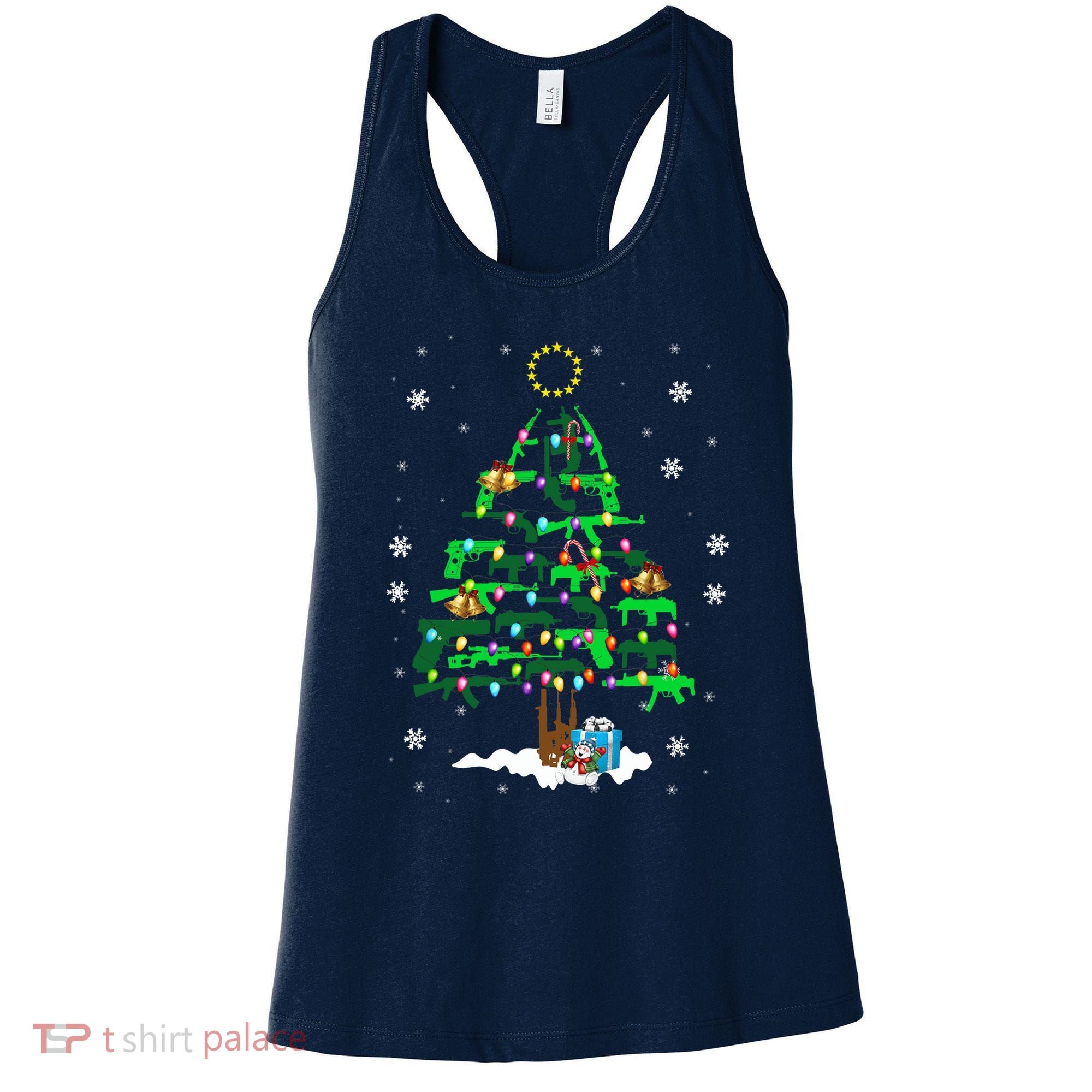 Guns Christmas Tree Ornament Xmas Lights Gifts Gun Lovers Women's Tank Top