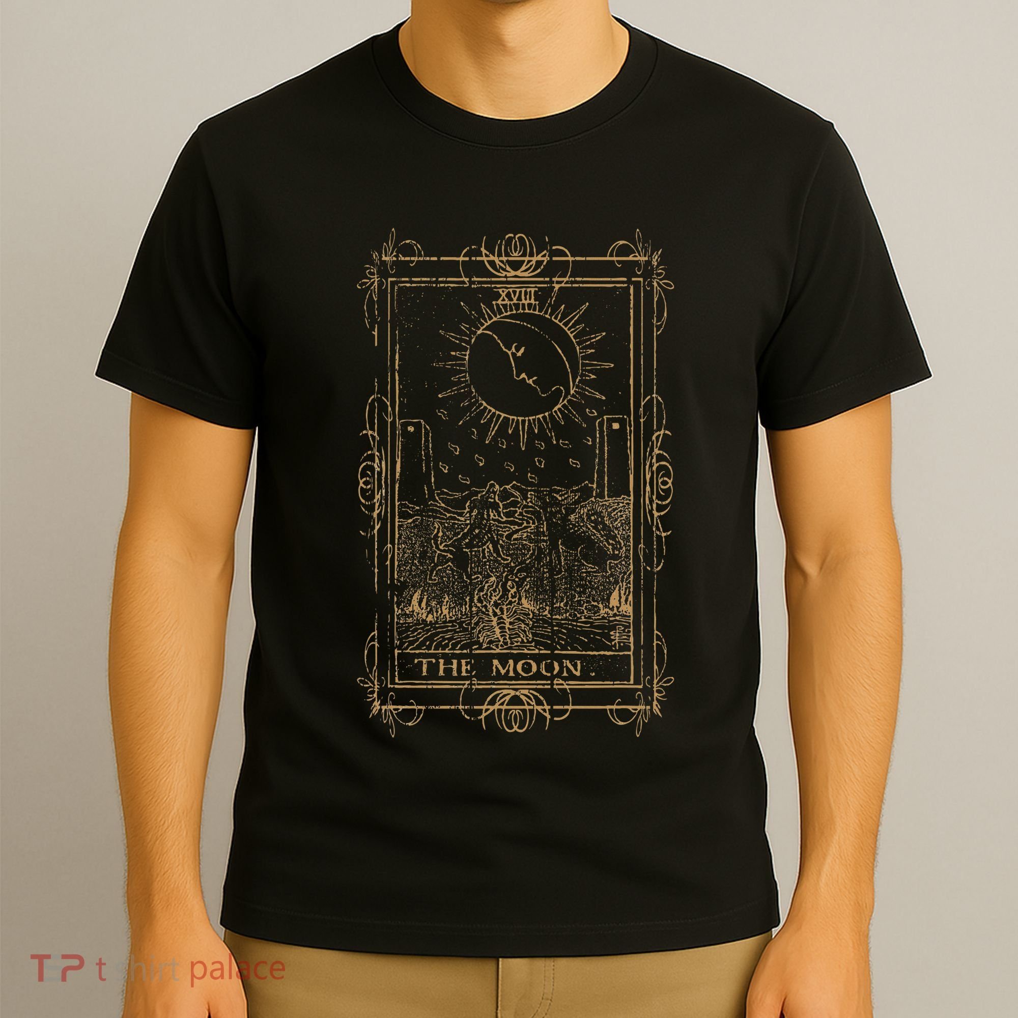 Goth Clothing Tarot Card The Moon Witchy Occult Clothes T-Shirt