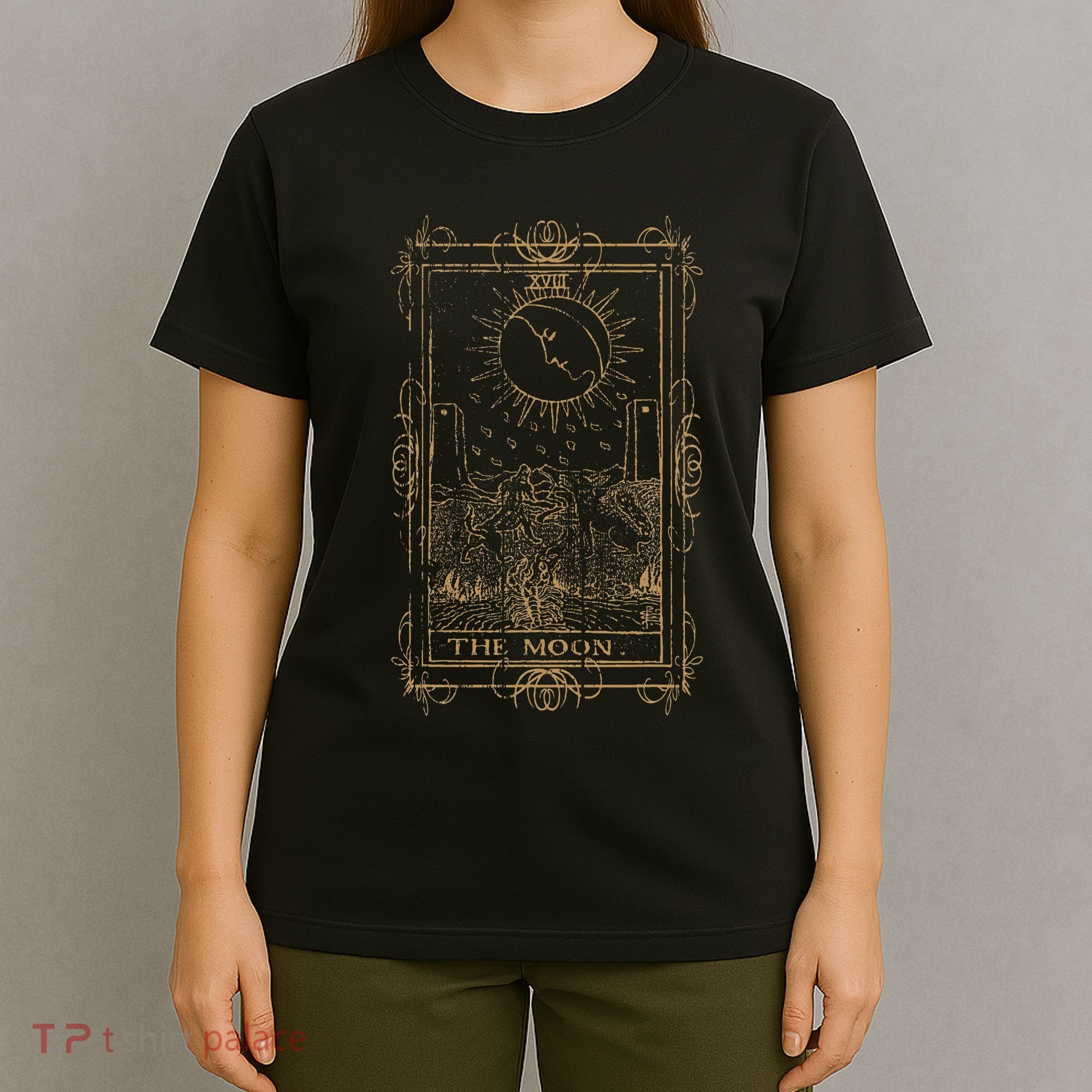 Goth Clothing Tarot Card The Moon Witchy Occult Clothes T-Shirt