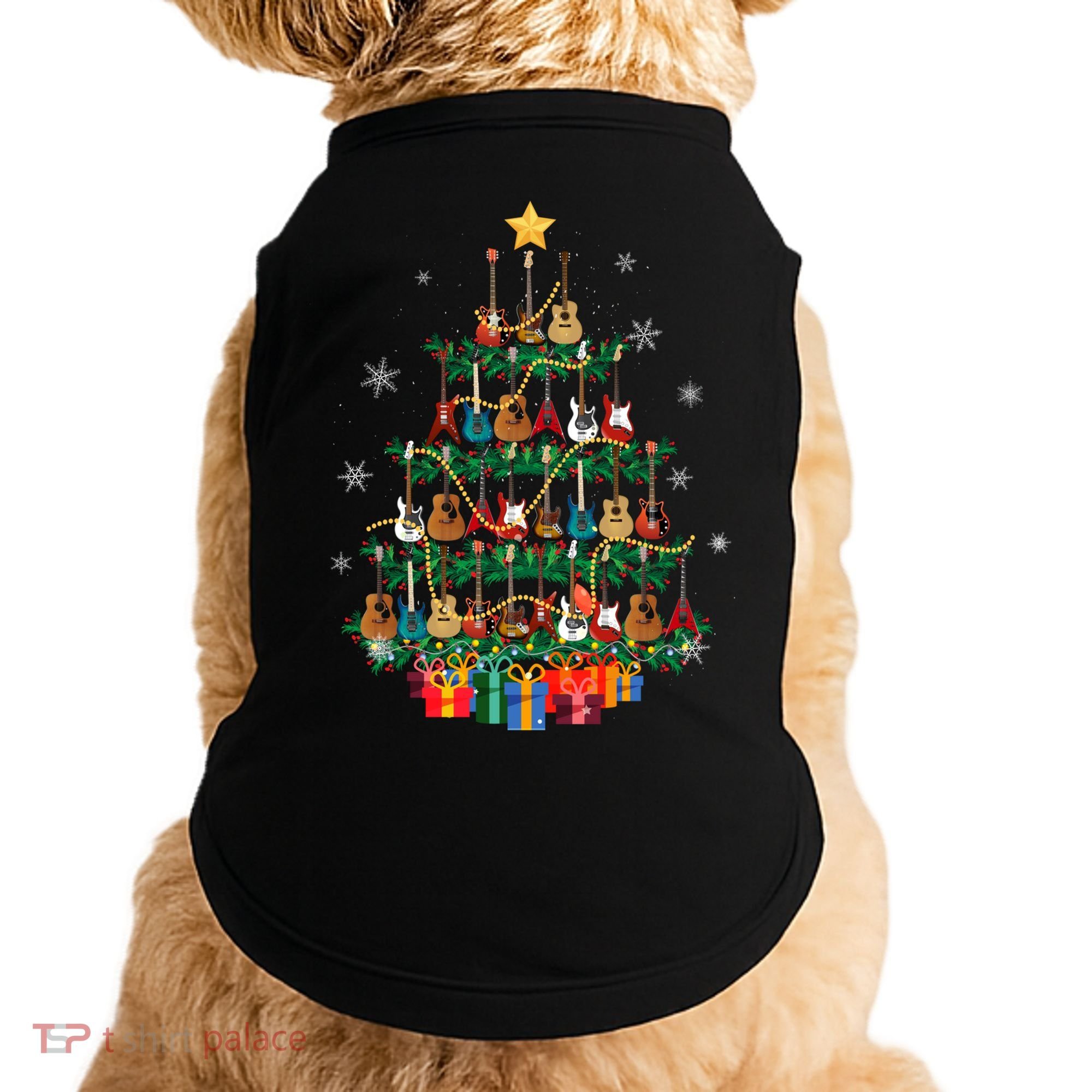 Guitar Christmas Tree Funny Merry Xmas Guitar Lover Player Gift Doggie Tank