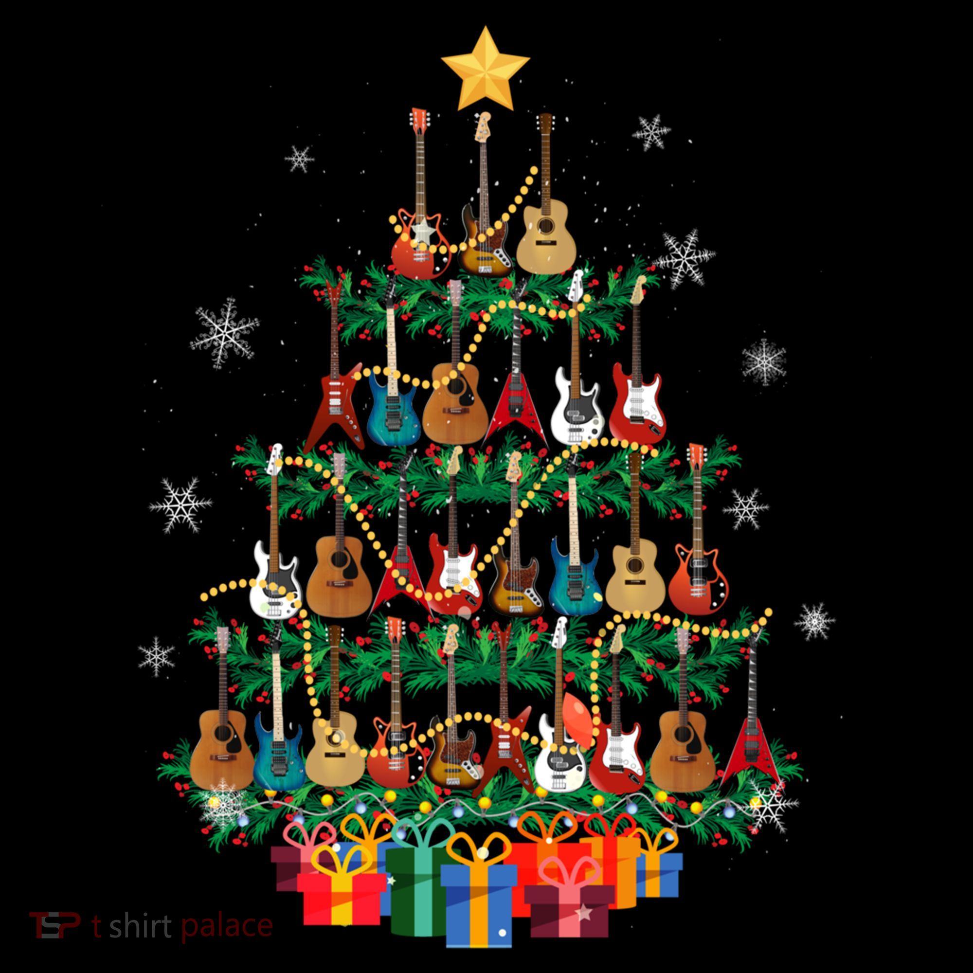 Guitar Christmas Tree Funny Merry Xmas Guitar Lover Player Gift Coffee Mug