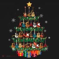 Guitar Christmas Tree Funny Merry Xmas Guitar Lover Player Gift Women's Hoodie thumb 2