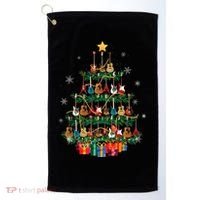 Guitar Christmas Tree Funny Merry Xmas Guitar Lover Player Gift Golf Towel thumb 0