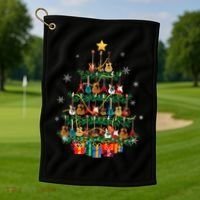 Guitar Christmas Tree Funny Merry Xmas Guitar Lover Player Gift Golf Towel thumb 1