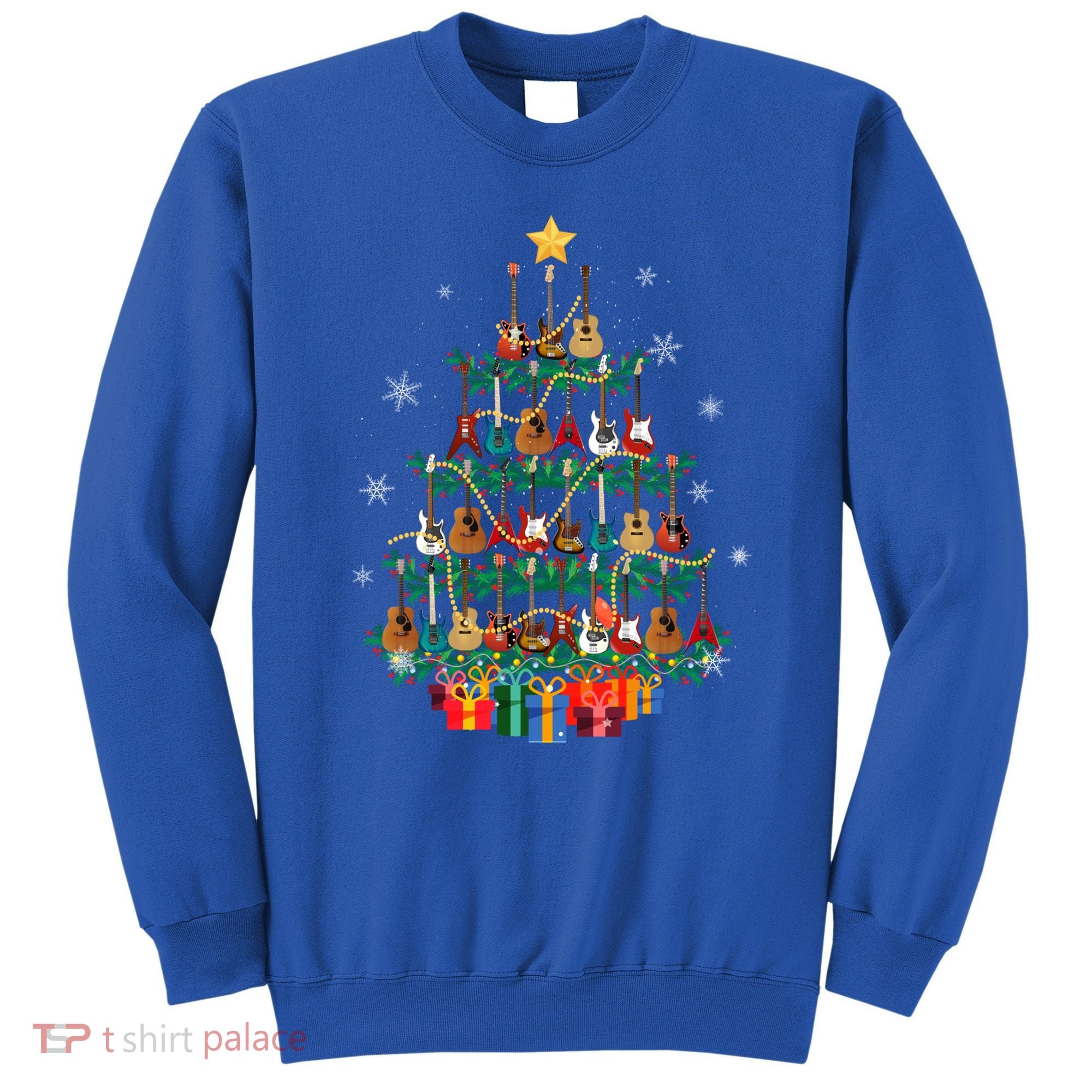 Guitar Christmas Tree Funny Merry Xmas Guitar Lover Player Gift Sweatshirt