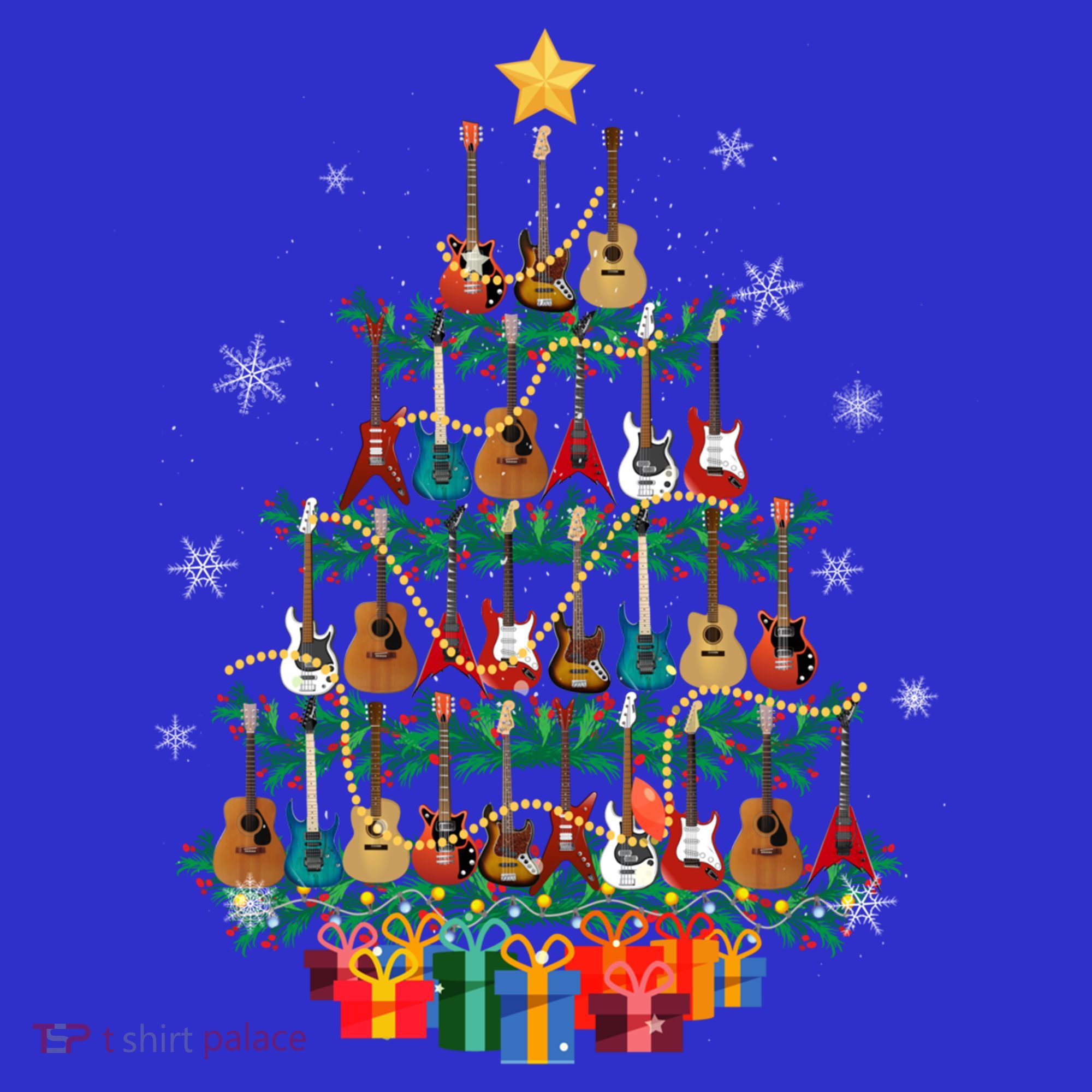 Guitar Christmas Tree Funny Merry Xmas Guitar Lover Player Gift Sweatshirt