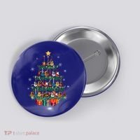 Guitar Christmas Tree Funny Merry Xmas Guitar Lover Player Gift Button thumb 0
