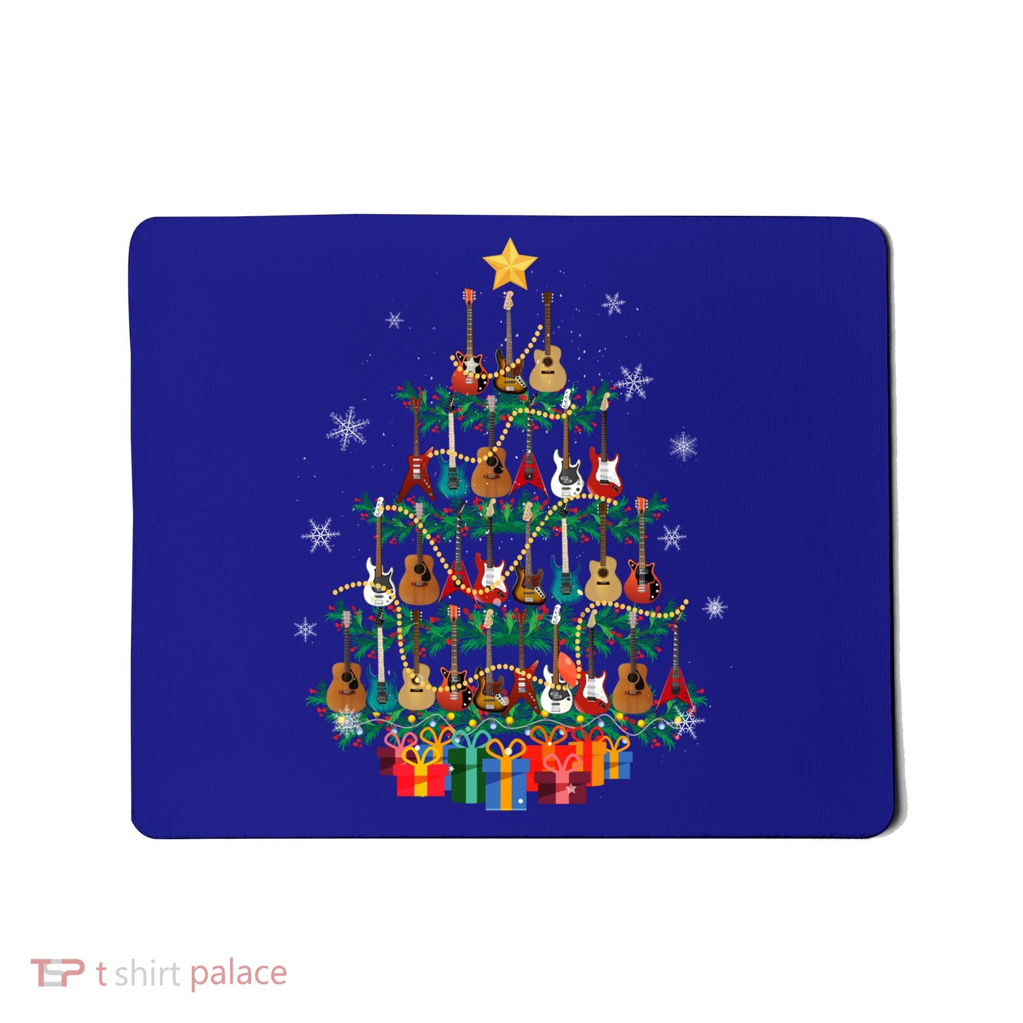 Guitar Christmas Tree Funny Merry Xmas Guitar Lover Player Gift Mousepad