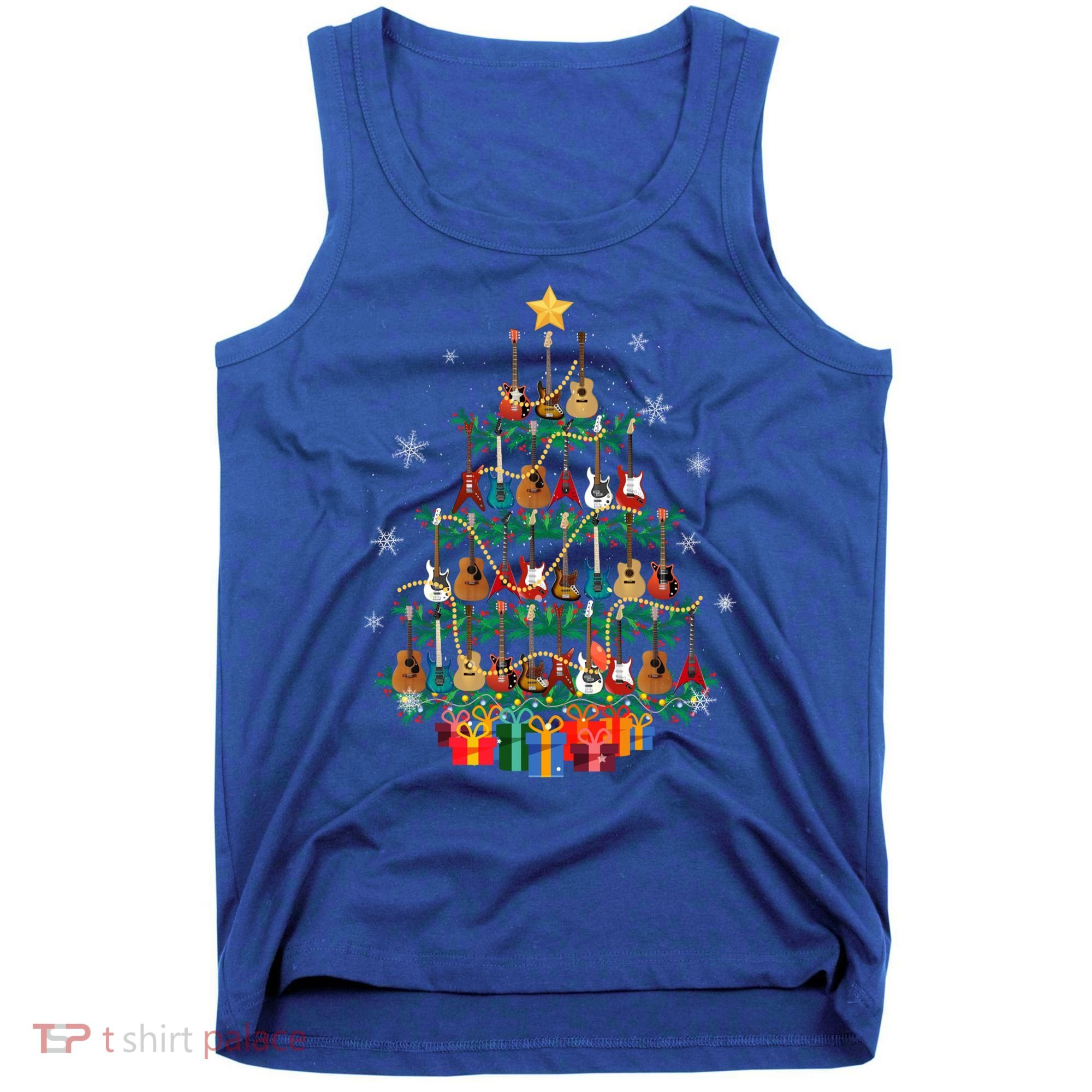 Guitar Christmas Tree Funny Merry Xmas Guitar Lover Player Gift Tank Top