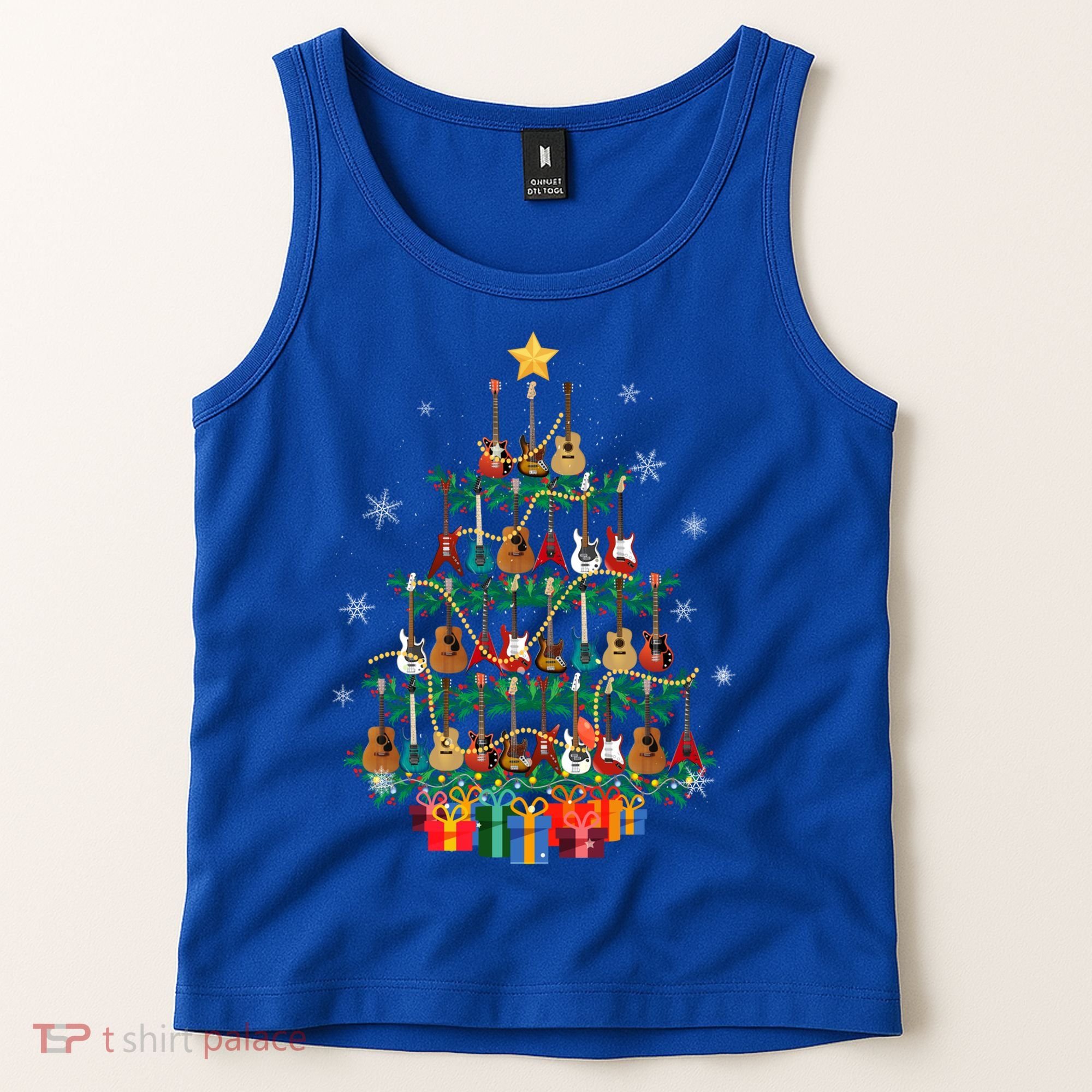Guitar Christmas Tree Funny Merry Xmas Guitar Lover Player Gift Tank Top