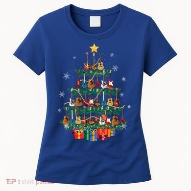 Guitar Christmas Tree Funny Merry Xmas Guitar Lover Player Gift Women's T-Shirt