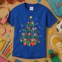 Guitar Christmas Tree Funny Merry Xmas Guitar Lover Player Gift Kids T-Shirt thumb 3