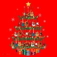 Guitar Christmas Tree Funny Merry Xmas Guitar Lover Player Gift Santa Hat thumb 1