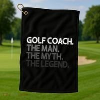 Golf Coach The Myth Legend Gift Great Gift Golf Towel thumb 1
