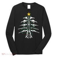 Guns Christmas Tree Xmas Veteran Long Sleeve Shirt thumb 0