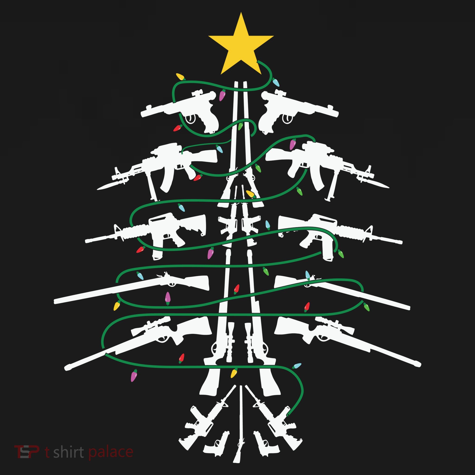 Guns Christmas Tree Xmas Veteran Apron
