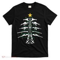 Guns Christmas Tree Xmas Veteran T-Shirt thumb 0