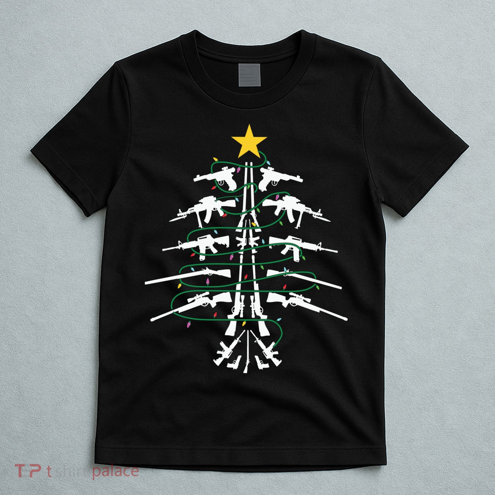 Guns Christmas Tree Xmas Veteran T-Shirt
