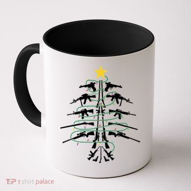 Guns Christmas Tree Xmas Veteran Coffee Mug