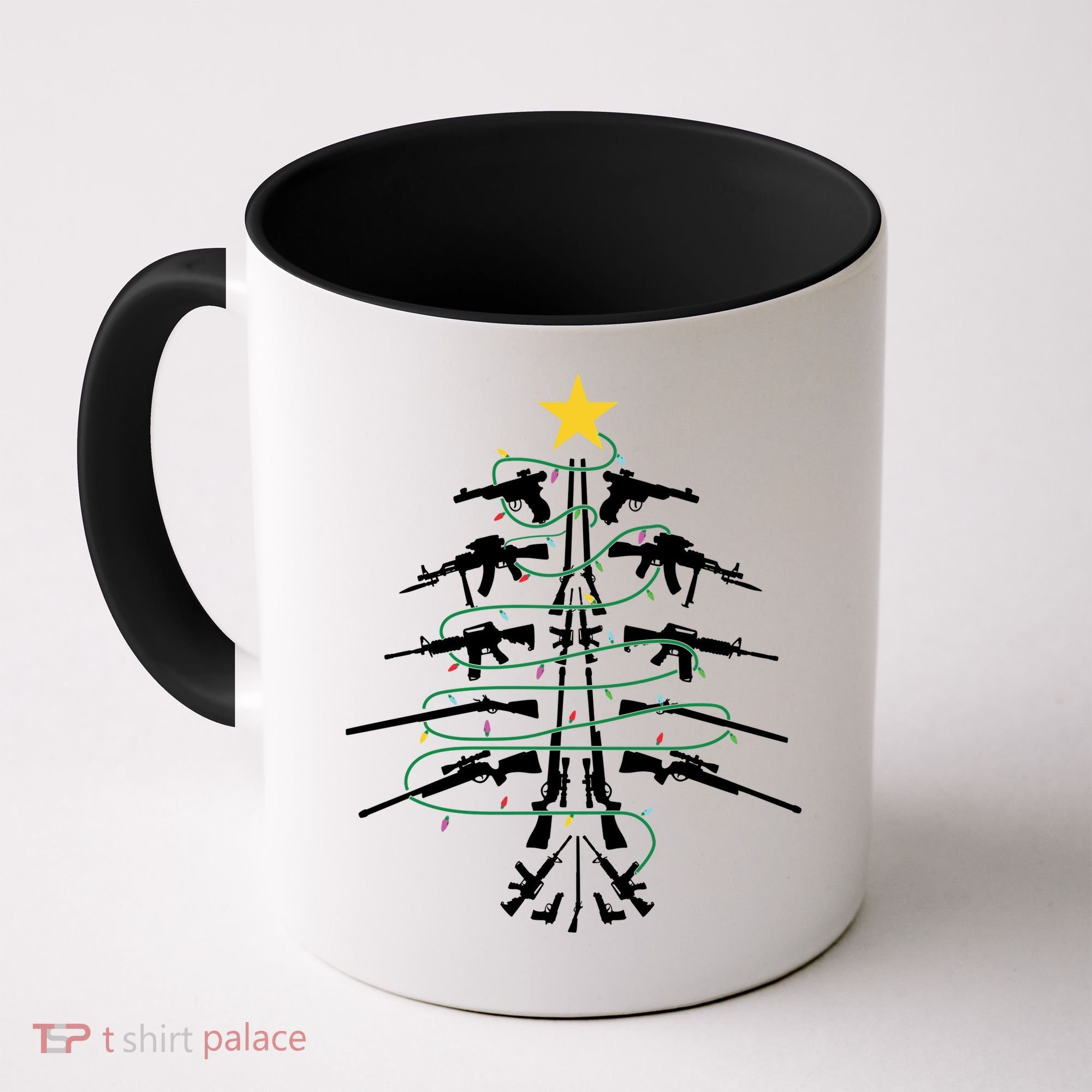 Guns Christmas Tree Xmas Veteran Coffee Mug