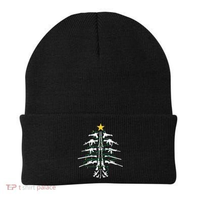 Guns Christmas Tree Xmas Veteran Beanie