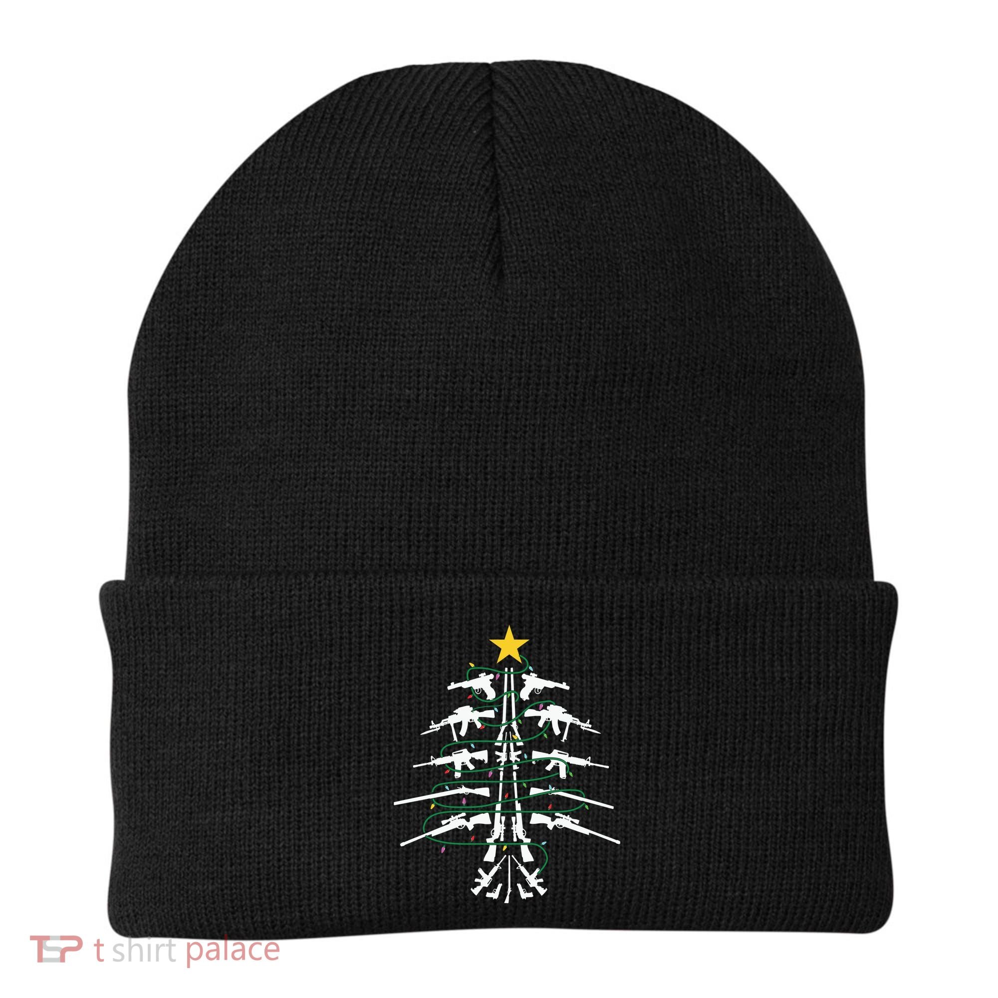 Guns Christmas Tree Xmas Veteran Beanie