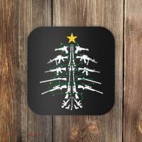Guns Christmas Tree Xmas Veteran Coaster thumb 0