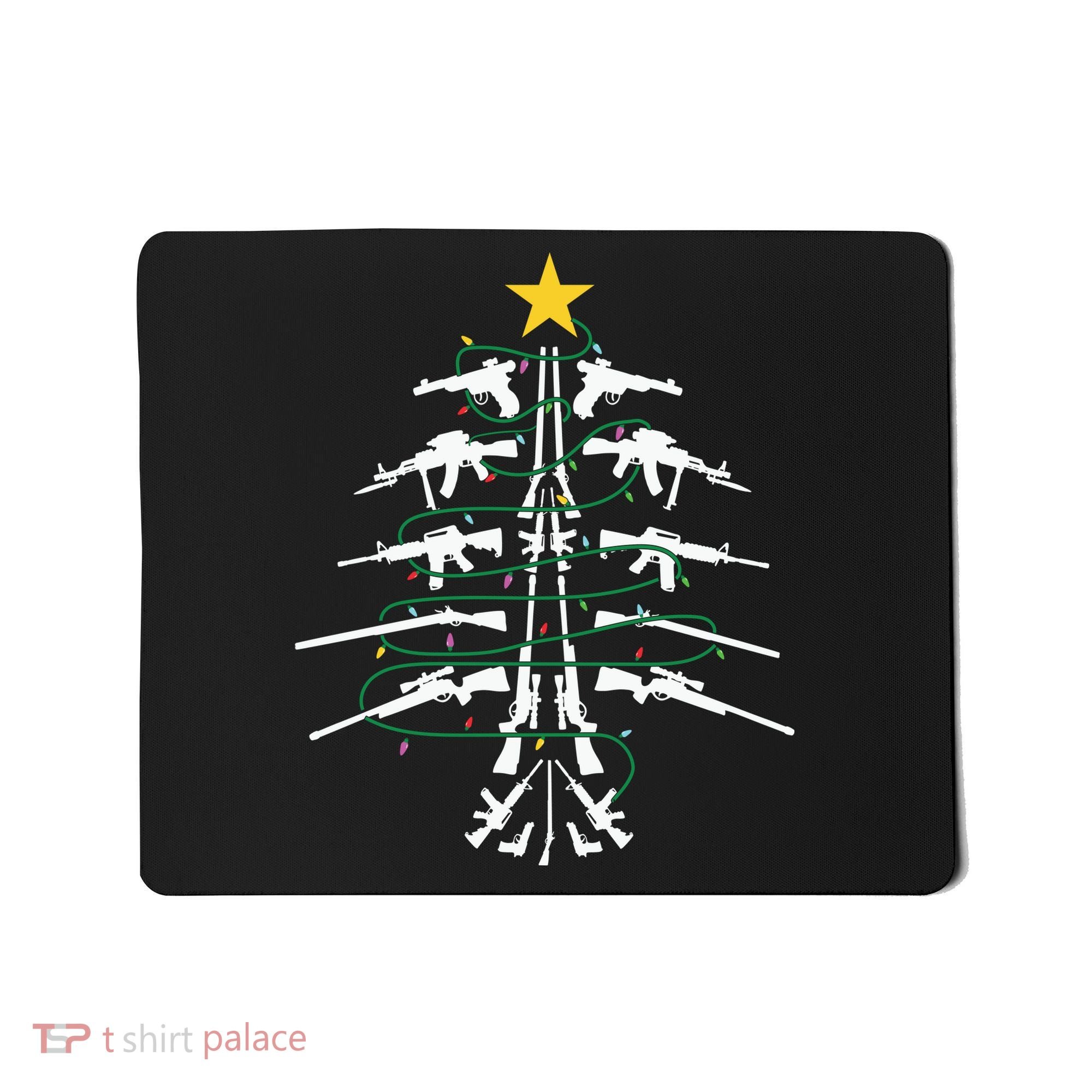 Guns Christmas Tree Xmas Veteran Mousepad