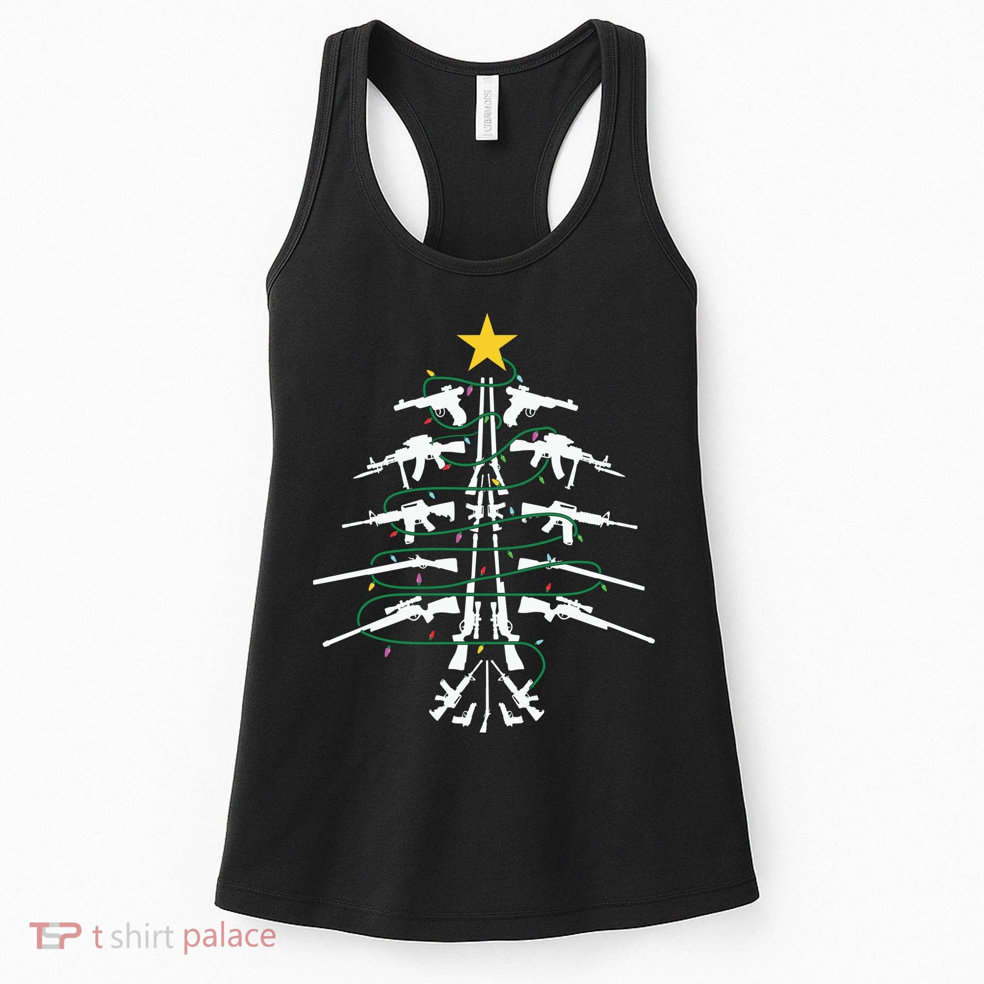 Guns Christmas Tree Xmas Veteran Women's Tank Top