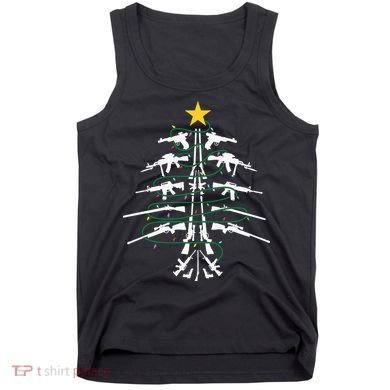 Guns Christmas Tree Xmas Veteran Tank Top