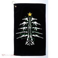 Guns Christmas Tree Xmas Veteran Golf Towel thumb 0