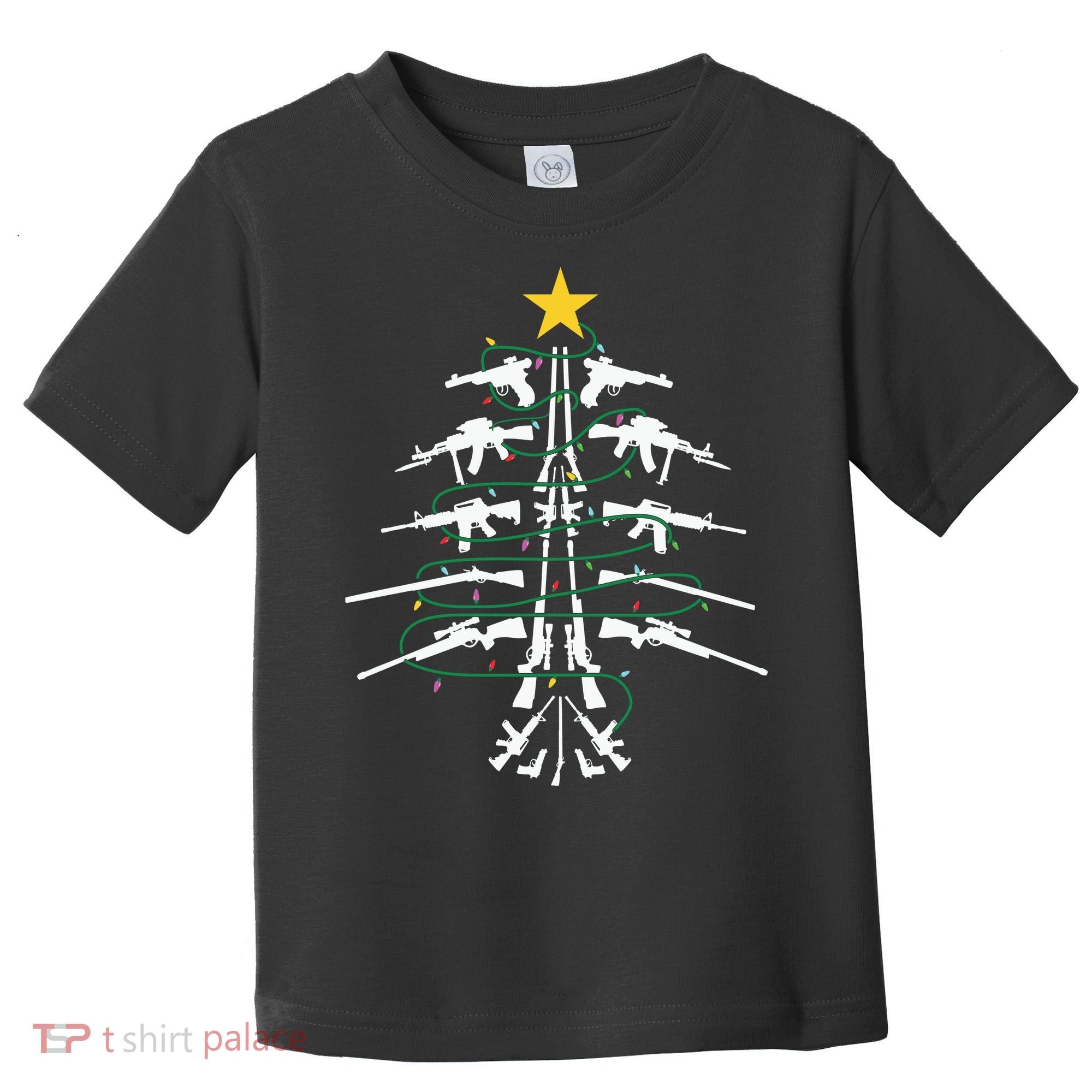 Guns Christmas Tree Xmas Veteran Toddler T-Shirt