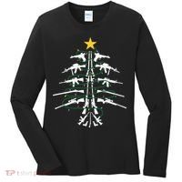 Guns Christmas Tree Xmas Veteran Women's Long Sleeve Shirt thumb 0